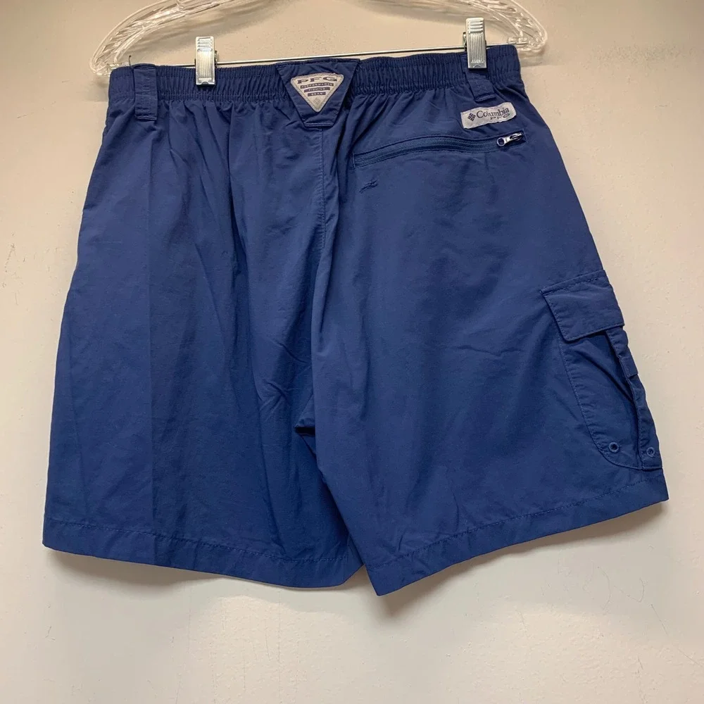 Columbia PFG Cargo Shorts Mens 30 Navy Blue Excellent Omni-Shade XM0316